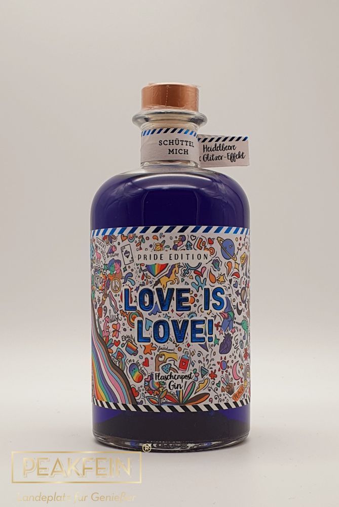 Flaschenpost Gin - Love is Love Pride Edition mit Glitzer 