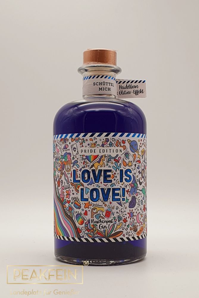 Flaschenpost Gin - Love is Love Pride Edition mit Glitzer